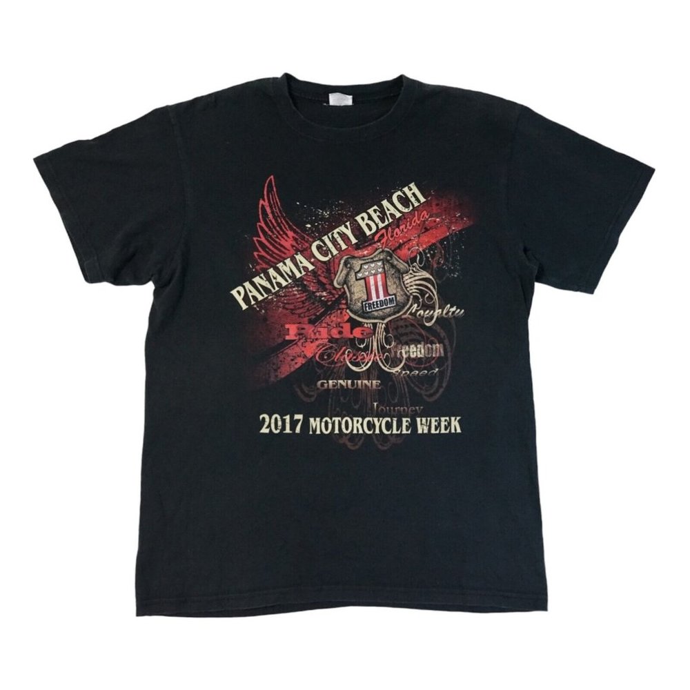 Suna Panama City Beach Motorcycle Week 2017 T Shirt Mens‎ Black Size Large